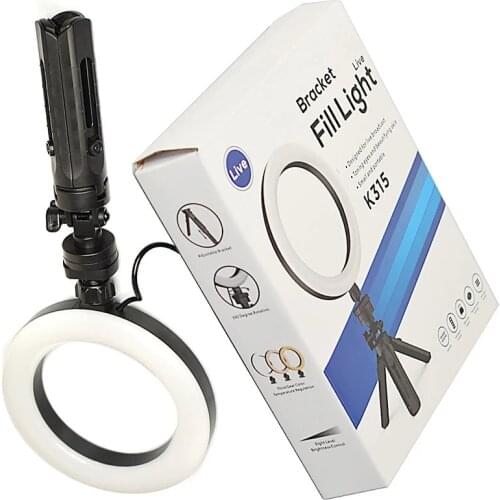 Tripod Stand Ring Fill Light Dimmable Mobile Phone Selfie Light Adjustable Tripod For Make-up Live Streaming Online Teaching