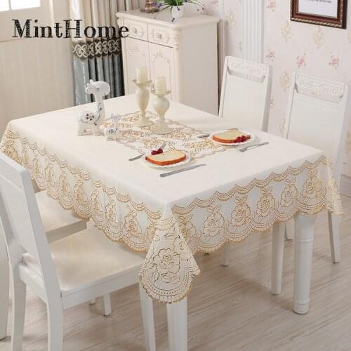 Table Cloth Waterproof Anti-scald Oil-proof Pvc Household Rectangular Plastic Table Cloth Thickened Simple European Bronzing