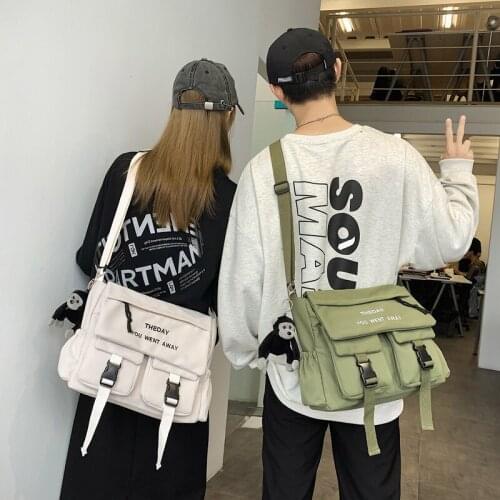 Top Quality Japan Korean Style Street Cool Nylon Messenger Bags Unisex Leisure All-Match Large-Capacity Single Shoulder Bags