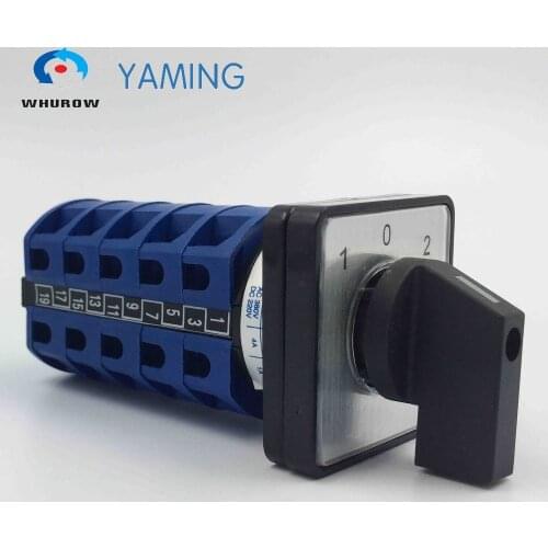 Yaming electric YMW26-25/5 Panel Mount 25A 5 poles 3 position control motor circuit Universal changeover rotary cam switch