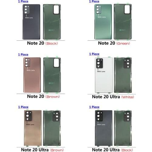 Back Battery Cover With Glass Lens Glue Sticker Adhesive Housing Cover For Samsung Galaxy Note 20 / Note 20 Ultra