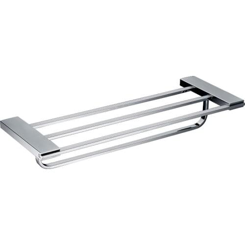 Mirror Brushed SUS 304 Stainless Steel 60cm Brief Bathroom Towel Racks With Towel Bar and Fixed Bathroom Towel Holder