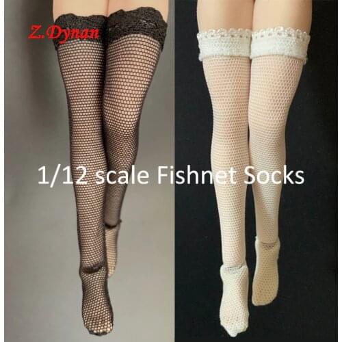1/12 Scale Female Figure Accessory Lace Stockings Fishnet Socks Clothes for 6 Inches TBLeague T01 T03 Action Figures