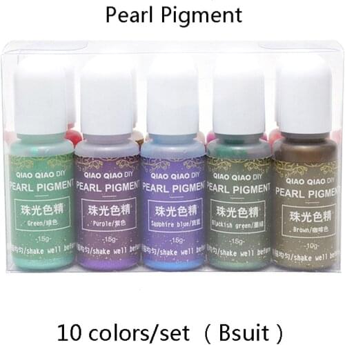 10colors/set Bsuit pearl resin dye Epoxy Resin Pigment UV Resin Coloring Dye Colorant Resin Pigment DIY Handmade Crafts Art Sets
