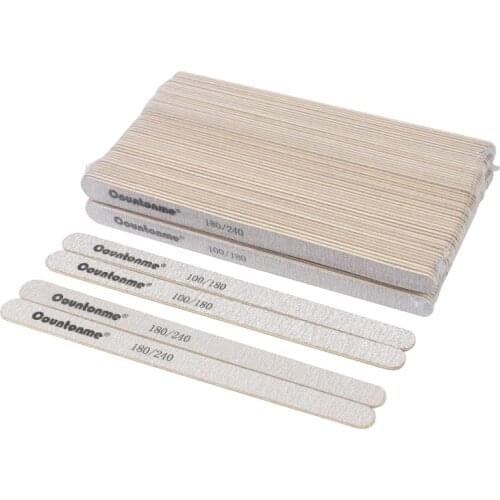 10Pcs/20Pcs/30Pcs Wood Gel Nail Files 100/180/240 Straight Polisher Block Washable Buffing Manicure Thick Stick Accessories Tool