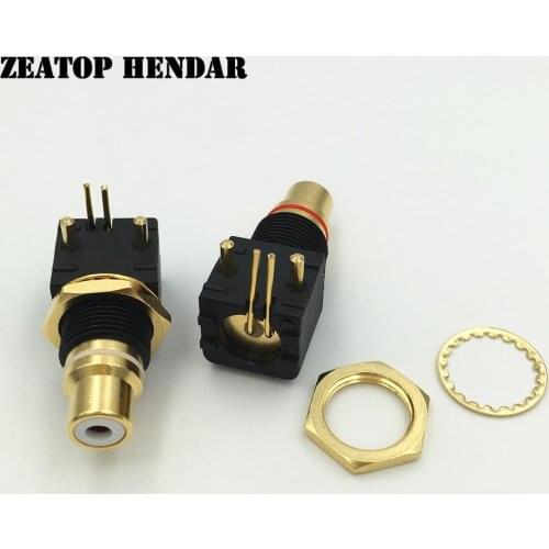 100Pcs High Quality RCA Female Terminal Jack RCA Panel Mout Chassis Audio PCB Socket Connector