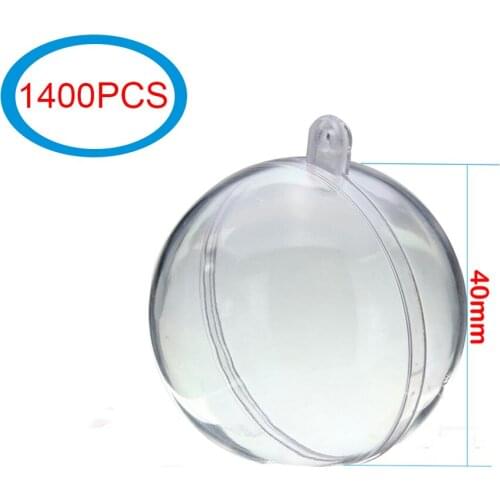 1400PCS Transparent Clear Plastic Bauble Candy Box Gift Craft Xmas (Christmas) Wedding Christmas Tree Decor Ball Ornament by DHL