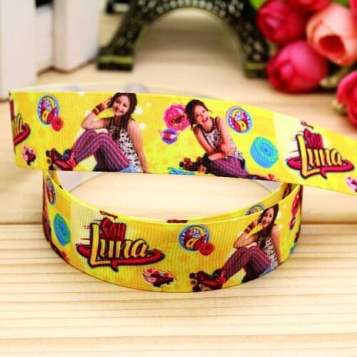 7/8'' Free shipping soy luna printed grosgrain ribbon hairbow headwear party decoration diy wholesale OEM 22mm P5660