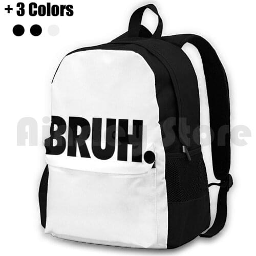 Bruh. Outdoor Hiking Backpack Riding Climbing Sports Bag Bruh Internet Meme Cube Camo Camouflage Pink Warning Does Not Play