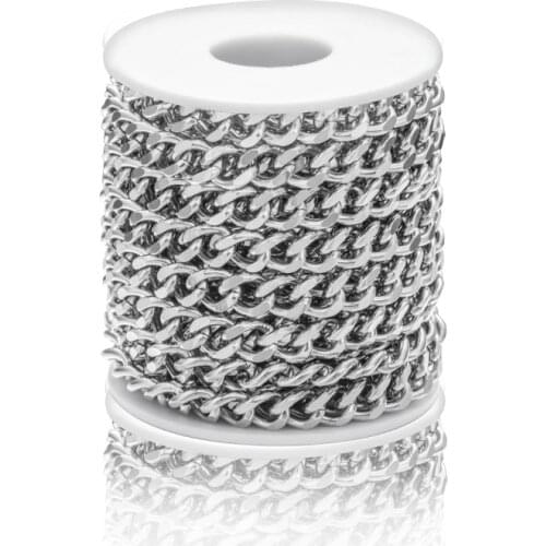 1Meter Stainless Steel Double-sided Grinding Pants Chain Waist Chain For DIY Jewelry Making Bracelet Crafts Necklace Accessories