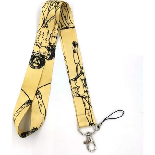 Da Vinci Uomo vitruviano painting Neck Strap Lanyard keychain Mobile Phone ID Badge Holder Rope Key Chain Keyring Accessory Gift