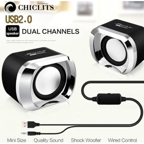 Portable High power Full range stereo Subwoofer PC Speaker bass Music DJ USB Computer Speakers For laptop Phone TV high quality