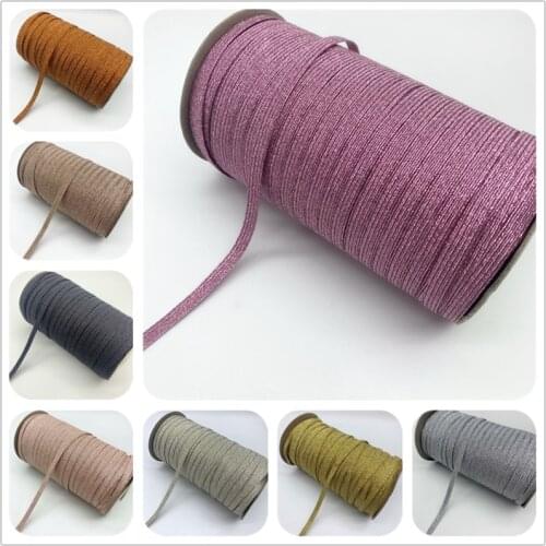 5yards/Lot 6mm Metallic Color High Elastic Sewing Elastic Band Fiat Rubber Band Waist Band Stretch Rope Elastic Ribbon