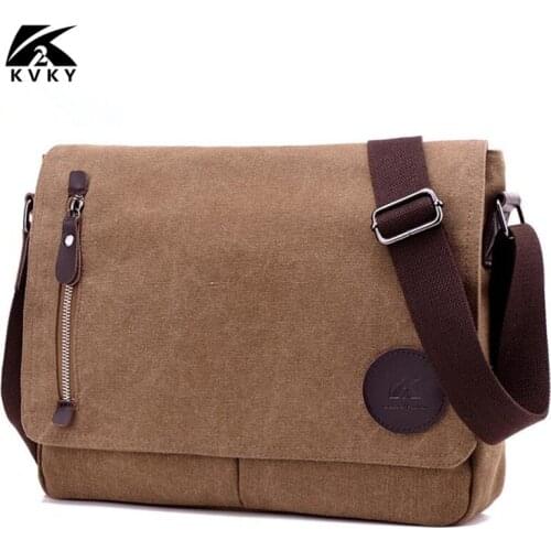 Hot Sale Kvky New Mens Canvas Handbags High Quality Women Shoulder Bags Male Big Capacity Messenger Bag Bolsas Bolsos Mujer