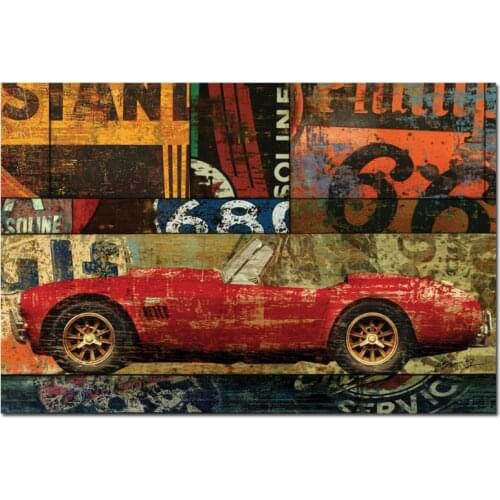 Canvas Graffiti Painting Car Street Canvas Poster Print for living room bedroom home decoration