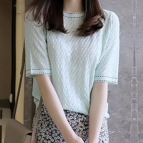 HUISONG Women's Knitted T-shirts