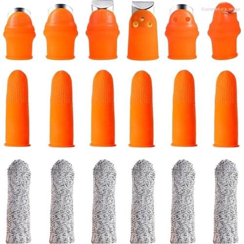 HX6D Silicone Thumb Knife Gardening Thumb Cutters Multi Shaped with Forefinger Covers