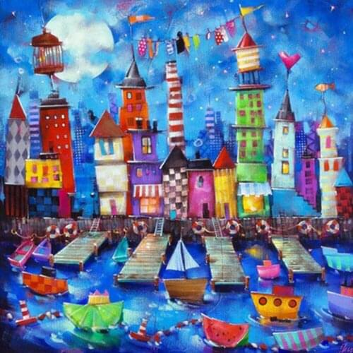 Kexinzu 5d Diamond Painting Building Full Square Diamond Mosaic Scenic Diamond Embroidery Rhinestones Picture New Arrival