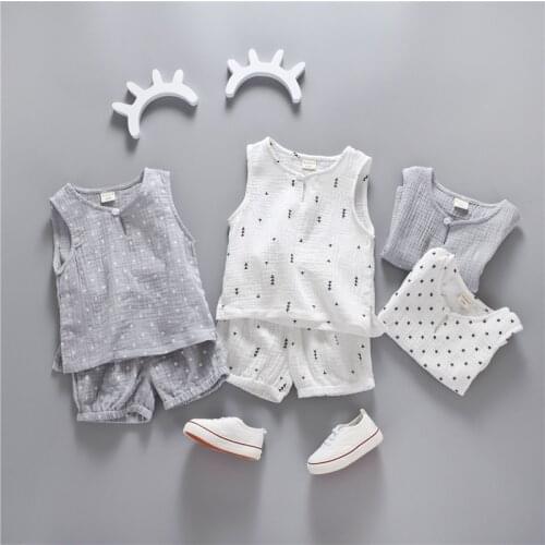 Fashion Baby Boys Clothes Summer Kids Clothes Boys Sets Cotton Sleeveless Tops+Shorts 2 PCS Children Clothing 1-4 Years