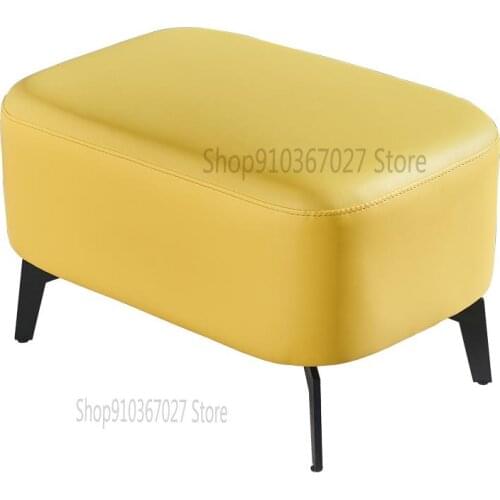 Leather Shoe Stool Long Rectangular Sofa Stool Home Entrance Creative Nordic Ottoman Soft Bag Low Stool