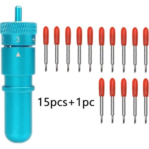 15pcs 45 Degree Replacement Cricut Blade Knife Cutter and Cricut Blade Holder Plotter Machine Tool
