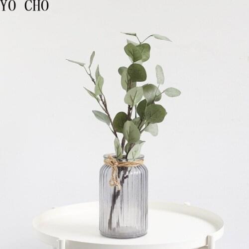 Gold Money Leaves Artificial Grass Green Plants Eucalyptus Leaves Branch Arranging Flower Accessories Orchid Leaves Fake Flowers