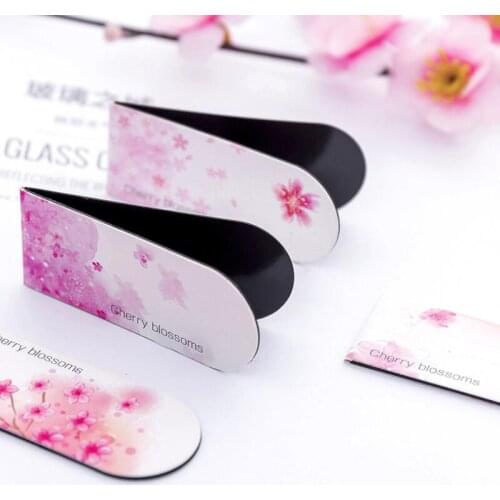 Beautiful Cherry Blossoms Magnetic Bookmark Creative Small Fresh Office Student Book Folder Mini Book Folder Flip Book Clip