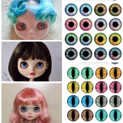 New 10 Pairs/set DIYEyechips Pattern Blyth Dolls Eye chips paper Pattern Rainbow Shinning Color for 1:6 Dolls Eye DIY Tools