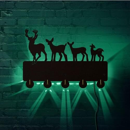 Deer Family Wall Decor Hooks Household Decor Hooks Wildlife Animal Multi-purpose Wall Coat Bags Clothes Hook Keys Holder