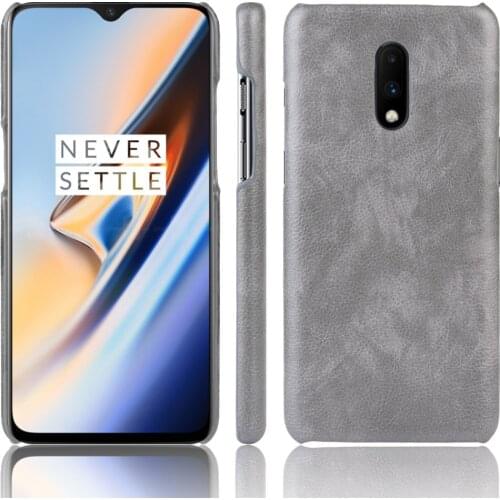 OnePlus 7 Case OnePlus7 One Plus 7 Retro PU Leather Litchi pattern Skin Hard Protective Bag Cover For OnePlus 7 Seven Phone Case
