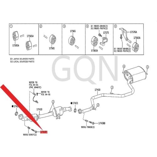 Front exhaust pipe bolt or ring (for the front) 2019-Toy ota COR OL LA muffler screw fire bolt sheep eye bolt with hole