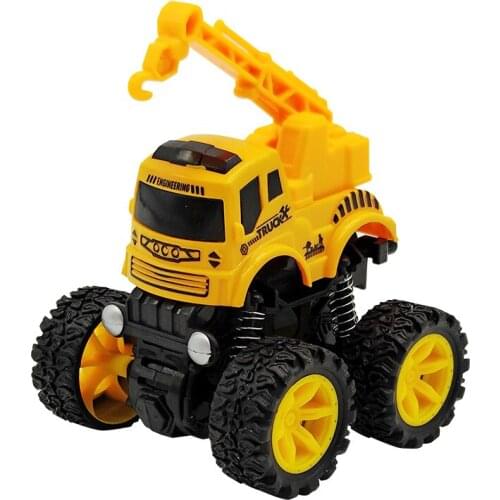 Plastic Inertia Engineering Car Vehicle Construction Truck Crane Model Toy Gifts for Boys