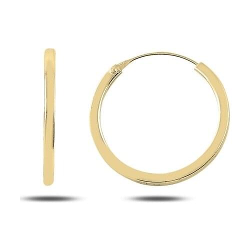 Silver 925 Sterling 18mm Simple Ring Earrings