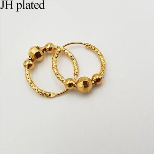 Earrings Fashion 24K Gold Color Small hoop Earrings for Women/Girls Jewelry with Ethiopian Africa Arabia Middle East Best Gifts