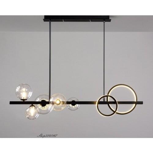 Nordic Glass Magic Bean Pendant Lights Clear Glass Ball Light Fixtures Living Room Decor Restaurant Dining Room Lights Luminaire