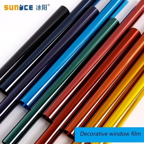 SUNICE 7 color School Celebration Glsss Decoration Window Film Use to Acylic Sheet Building DIY Design 100cmX700cm