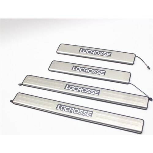 Stainless Steel Led Door Sill Scuff Plate Guard Protector Trim For Buick LaCrosse