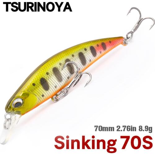 TSURINOYA NEW Fishing Lure DW75 Sinking Minnow Jerkbait Wobbler 70S 70mm Minnow Hard Bait Freshwater Bass Trout Lure Swimbait