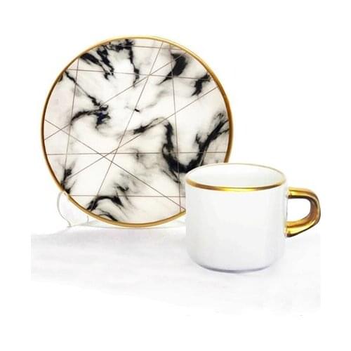 Focus Turkish Coffee Set 12 Pieces White Marble