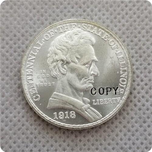 UNC USA 1918 Illinois Centennial Half Dollar Copy Coin commemorative coins-replica coins medal coins collectibles