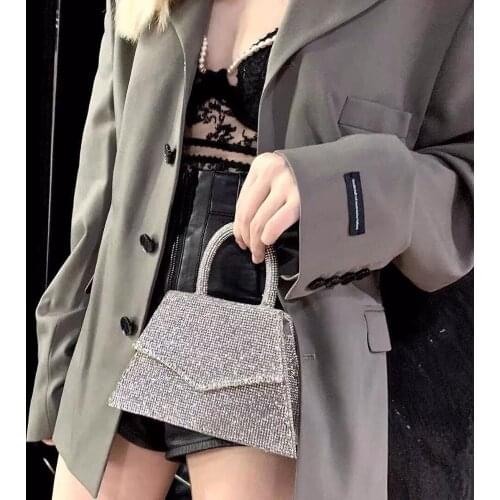Ladies Dinner Party Clutch Purse Sac A Main Fashion Shiny Rhinestones Evening Handbag Women 2021Luxury Diamonds Shoulder Bag