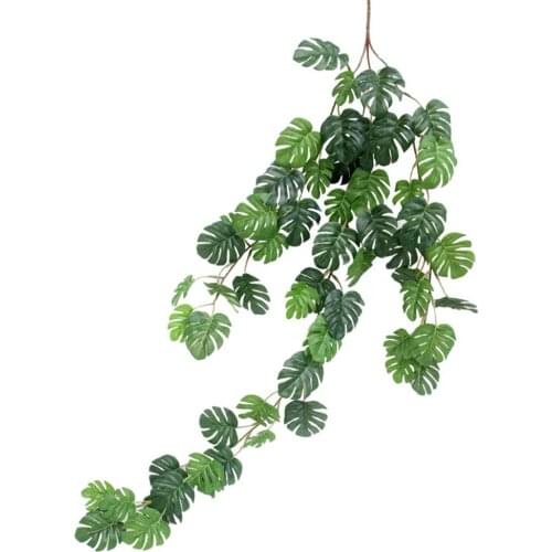 1pcs Artificial Plant Real Hanging Turtle Leaf Rattan Full Rich Lustrous Green Leaves Vine Plant Home Wedding Decoration