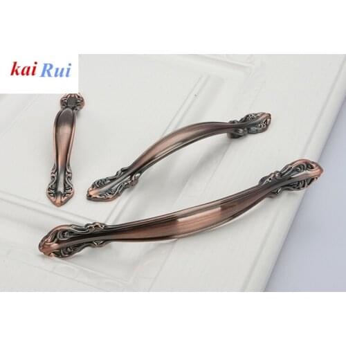 10Pcs/Lot SOLID European Classic Red Bronze Handle Knob Pull Kitchen Furniture Wardrobe Cabinet