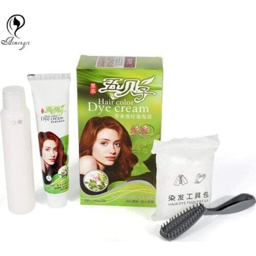 100mL*2 Pcs/Set Professional Barber Use Hair Color Dye Cream Natural Permanent Ammonia Free Colorant With Peroxide Developer