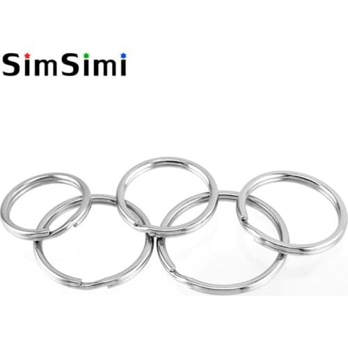 100pcs Stainless Steel Key Rings 2mm Wire Diameter Keychain Loop 25/28/30/32/35mm Basic Key Chain Rings Polished Wholesale