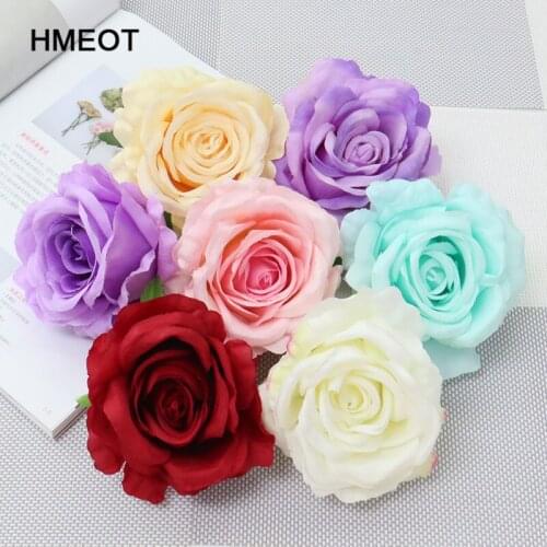 2pcs 10cm Large silk Rose Artificial flower heads flower wall backdrop floral DIY Craft wedding decoration Fake flower material