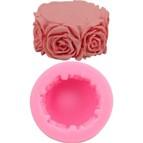 3D Round Rose Flowers Mold Silicone Soap Mold Clay Candle Mold Fondant Cake Decorating Tools Candy Chocolate Kitchen Accessories