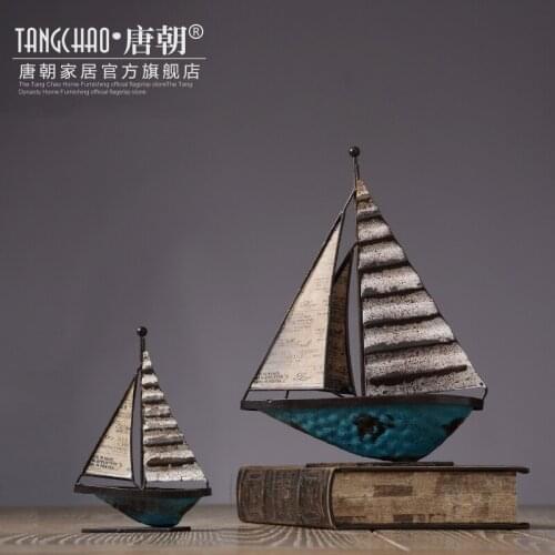 American country wrought iron sailing ornaments set living room wine cabinet TV cabinet home soft decorations home decor