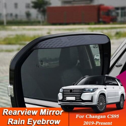 Car-styling For CHANGAN CS95 2019-Present Carbon Fiber Rearview Mirror Eyebrow Rain Shield Anti-rain Cover External Sticker