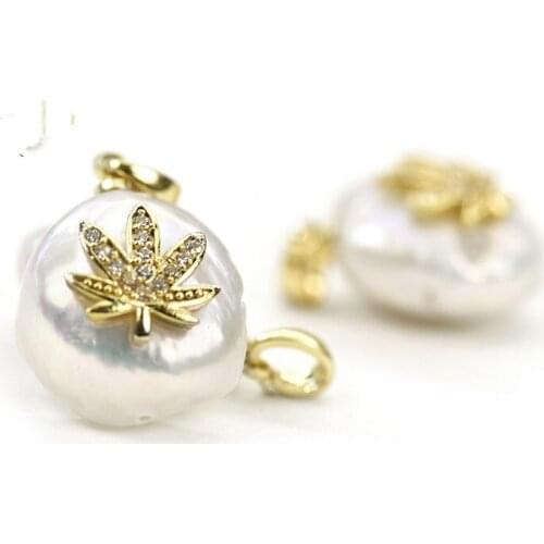 White coin freshwater pearl coin pendant for DIY jewelry making loose beads FPPJ wholesale nature